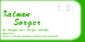 kalman sorger business card