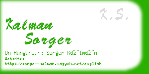 kalman sorger business card